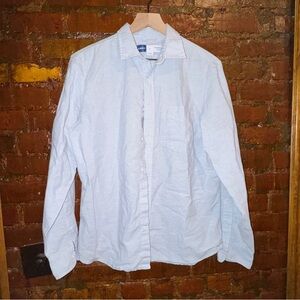 Old Navy Men's Light Blue Linen Button Down Shirt